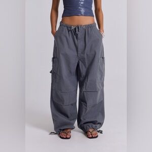 Jaded London Vintage Grey Parachute Cargo Pants